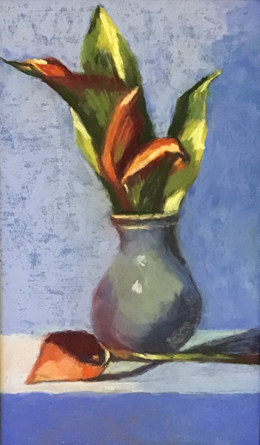 Blue vase with Calla Lily